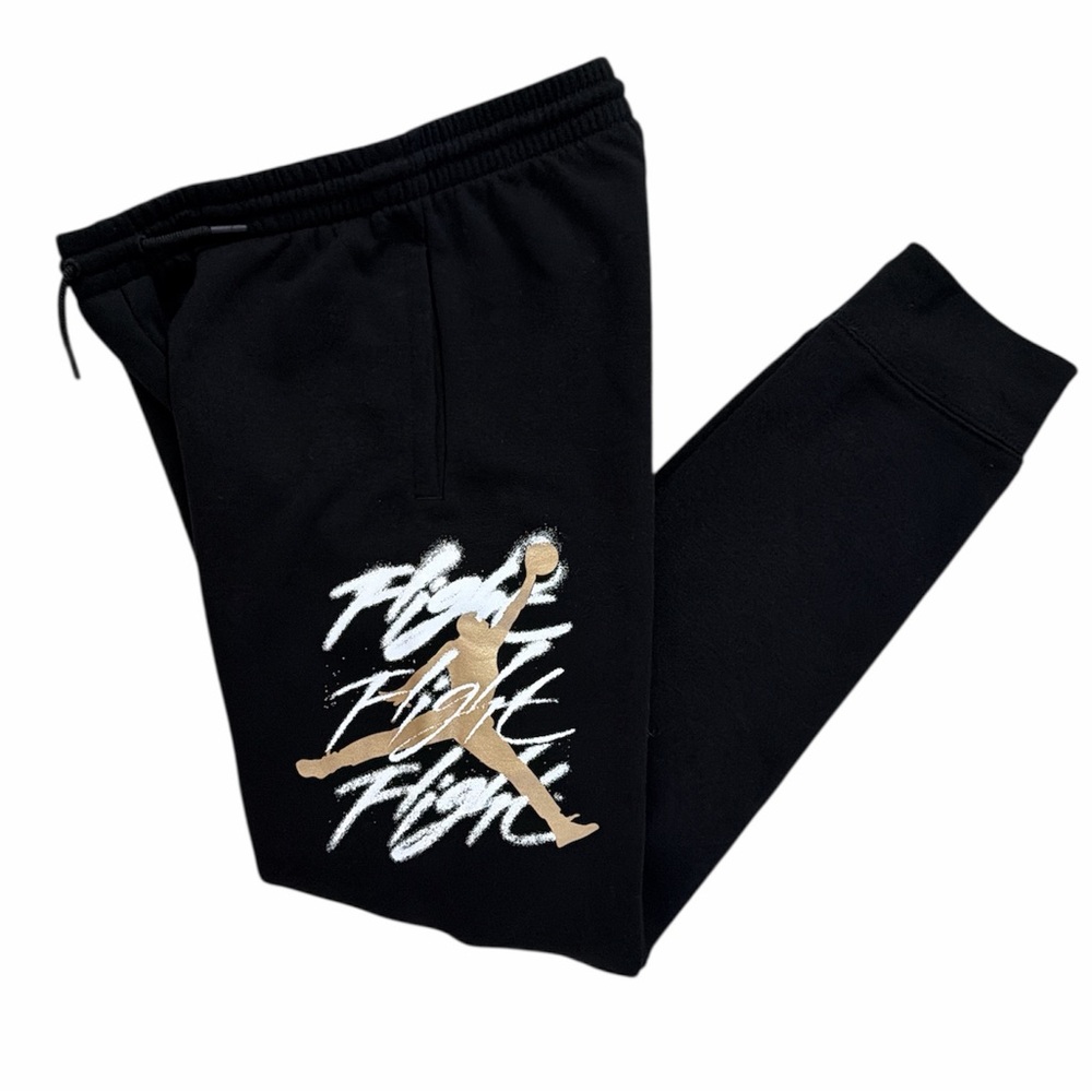 Air Jordan Teenager Boy’s XL Flight Graphic Tapered Black Jogger‎ Pants